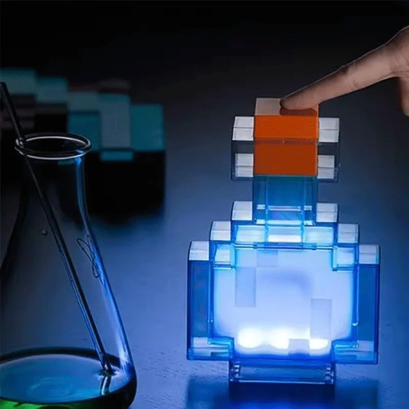 7 Color Changing Medicine Bottle LED Night Light Pixel Wind Peripheral design Toy USB Rechargeable Room Decoration Lamp Gift