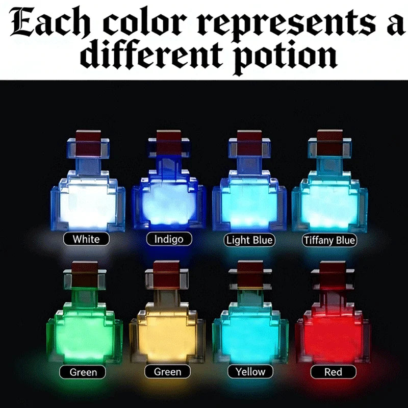 7 Color Changing Medicine Bottle LED Night Light Pixel Wind Peripheral design Toy USB Rechargeable Room Decoration Lamp Gift